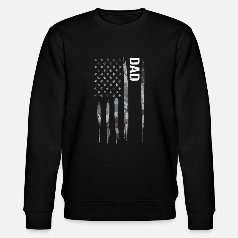 Dad - American Flag - Stanley/Stella Unisex Bio-Sweatshirt CHANGER - Schwarz