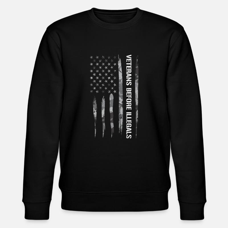 Veterans Before Illegals - Stanley/Stella Unisex Bio-Sweatshirt CHANGER - Schwarz