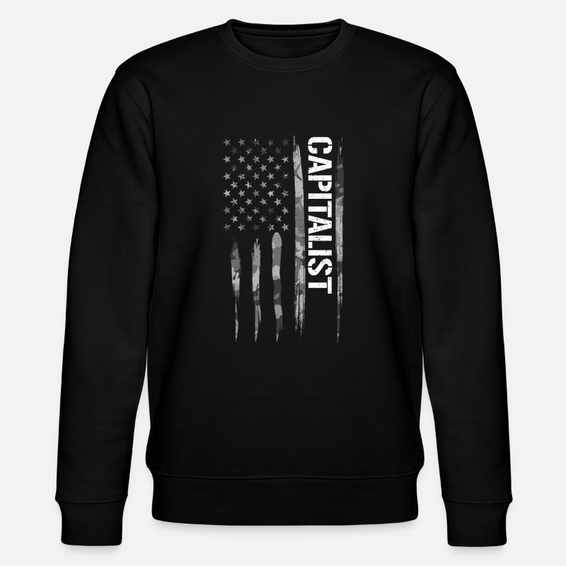 Capitalist - American Flag - Stanley/Stella Unisex Bio-Sweatshirt CHANGER  - Schwarz