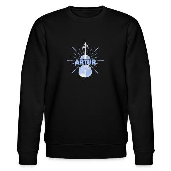 First name Artur - Stanley/Stella CHANGER Unisex Organic Sweatshirt - black - Front - Nik (191cm) & Marisol (170cm)