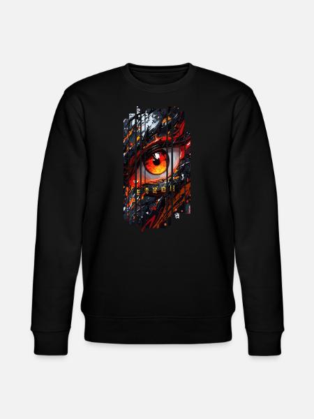 Cyborg Eyes Drachenmädchen - Stanley/Stella Unisex Bio-Sweatshirt CHANGER  - Schwarz