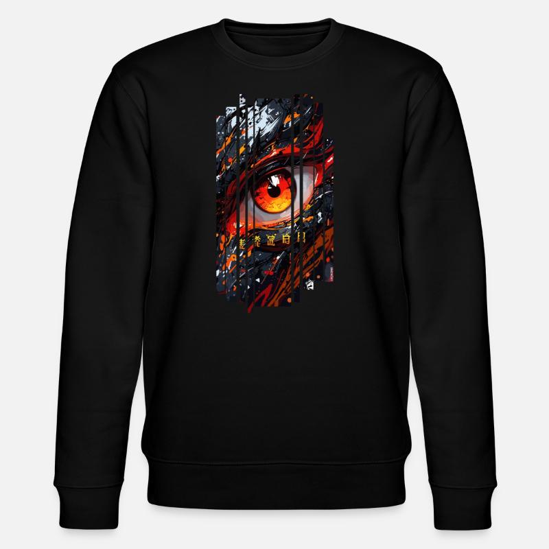 Cyborg Eyes Drachenmädchen - Stanley/Stella Unisex Bio-Sweatshirt CHANGER  - Schwarz