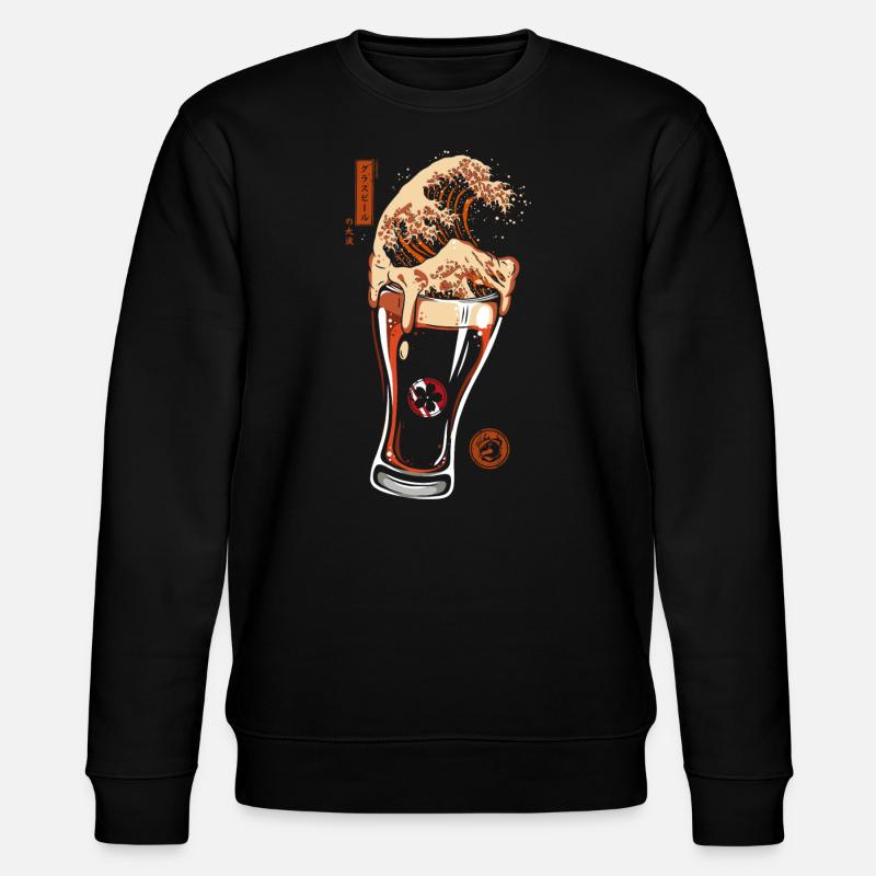 Great Wave Glasbier - Stanley/Stella Unisex Bio-Sweatshirt CHANGER  - Schwarz