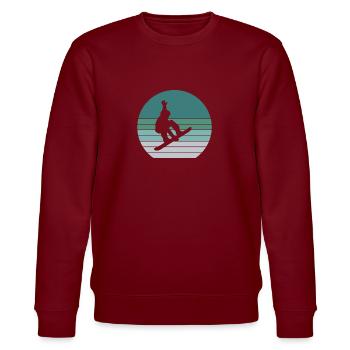 Snowboarder Wintersport Schnee - Stanley/Stella Unisex Bio-Sweatshirt CHANGER  - Burgunderrot - Vorne - Nik (191cm) & Marisol (170cm)