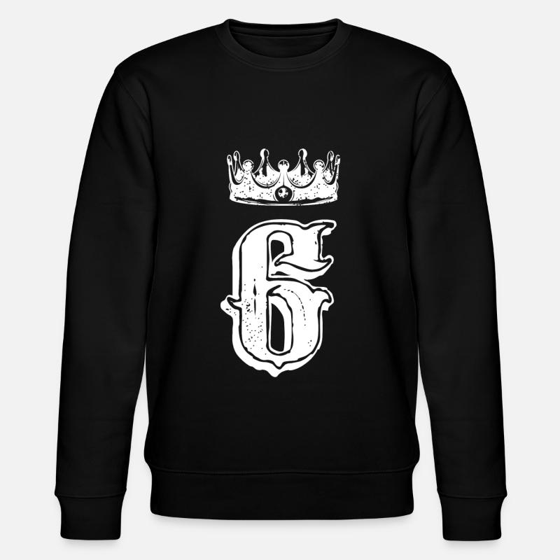6 Number crown - Stanley/Stella CHANGER Unisex Organic Sweatshirt - black
