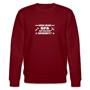 Opa - Stanley/Stella Unisex Bio-Sweatshirt CHANGER  - Burgunderrot - Vorne - Nik (191cm) & Marisol (170cm)