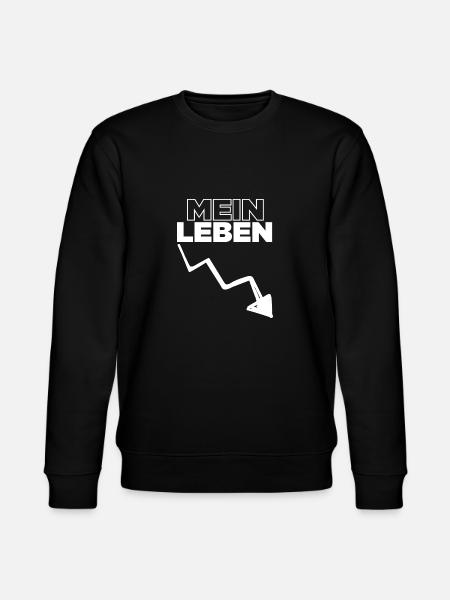 Mein Leben - Spruch / Bergab - Stanley/Stella Unisex Bio-Sweatshirt CHANGER - Schwarz