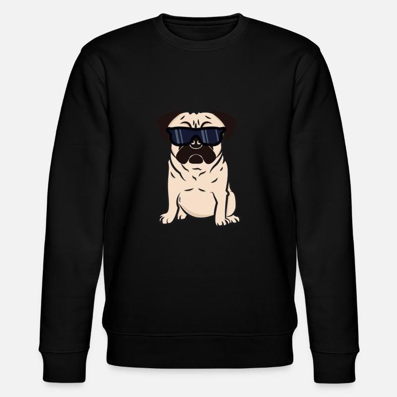Pug pug terminator hund solbriller gave - Stanley/Stella økologisk unisex-sweatshirt CHANGER - sort