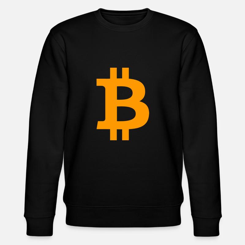 Bitcoin BTC symbol Logo - Stanley/Stella CHANGER Unisex Organic Sweatshirt - black