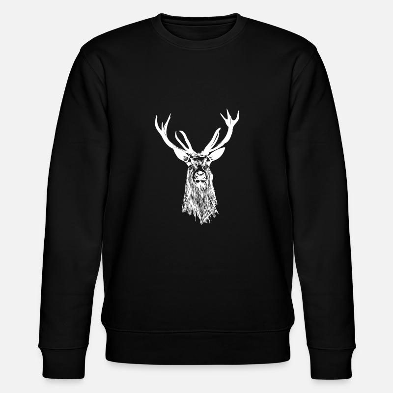 Ich liebe Hirsche Hirsch - Stanley/Stella Unisex Bio-Sweatshirt CHANGER  - Schwarz