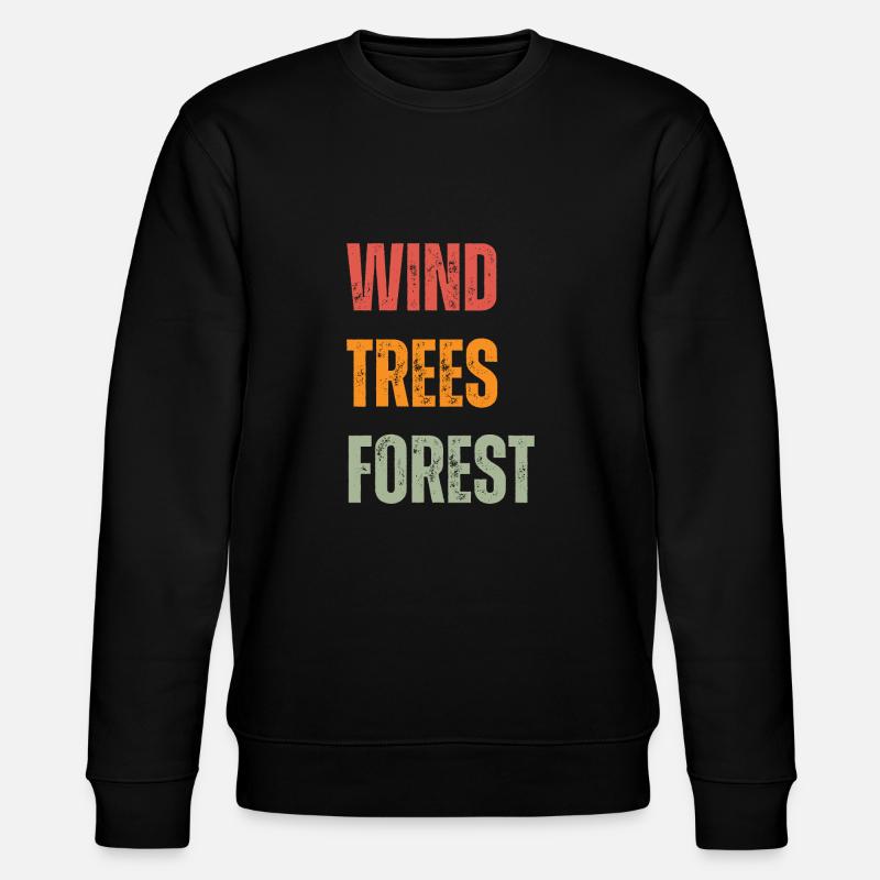 WTF - Wind Trees Forest - Stanley/Stella Unisex Bio-Sweatshirt CHANGER  - Schwarz