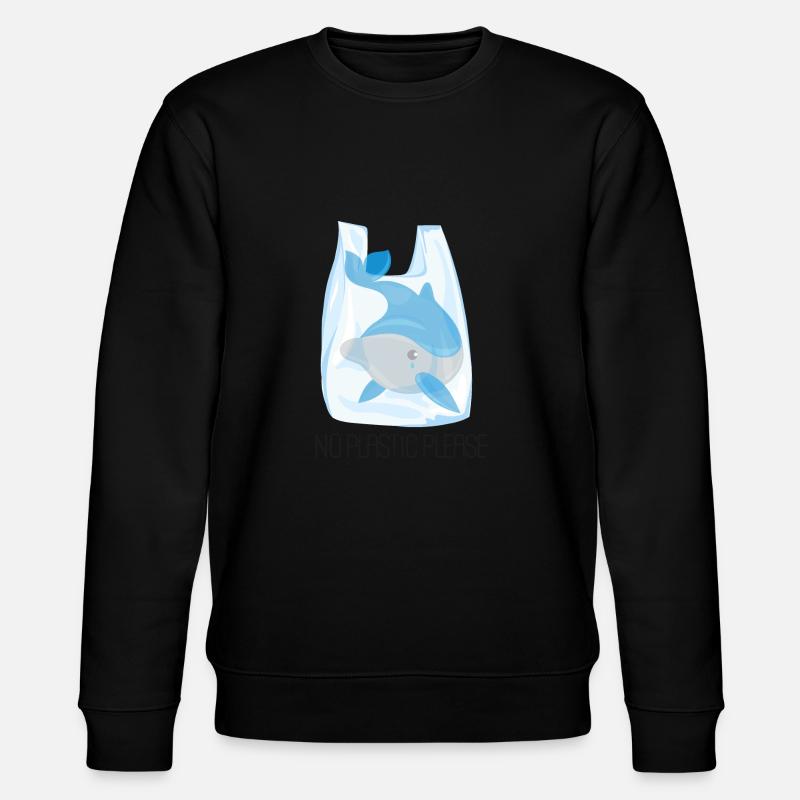 Bitte kein Plastik - Dolphin - Stanley/Stella Unisex Bio-Sweatshirt CHANGER  - Schwarz