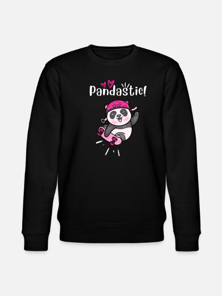 Pandastic Panda Skateboarding. Black. - Stanley/Stella CHANGER Unisex Organic Sweatshirt - black