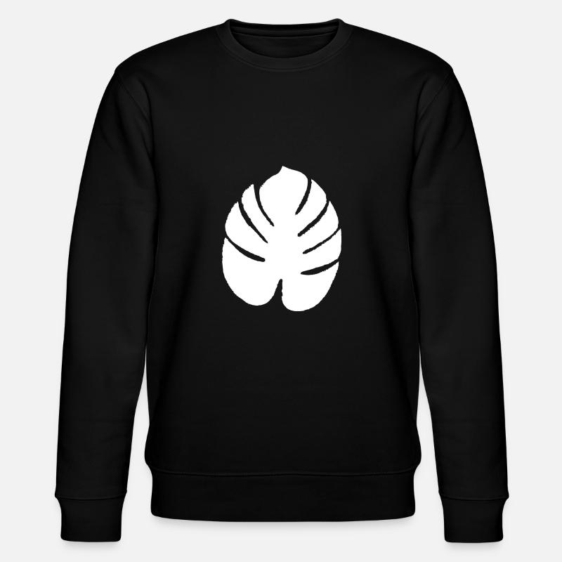 Exotic leaf white - Stanley/Stella CHANGER Unisex Organic Sweatshirt - black
