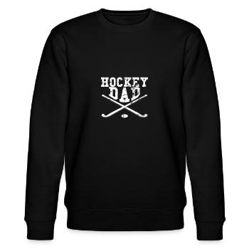 Hockey Dad - Stanley/Stella Unisex Bio-Sweatshirt CHANGER  - Schwarz - Vorne - Nik (191cm) & Marisol (170cm)