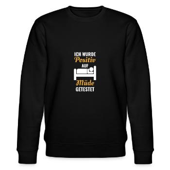Müde - Stanley/Stella Unisex Bio-Sweatshirt CHANGER  - Schwarz - Vorne - Nik (191cm) & Marisol (170cm)