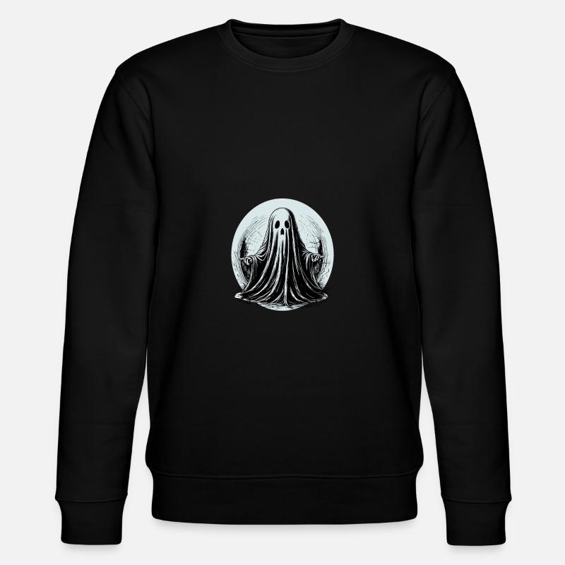 Awesome graphical ghost design - Stanley/Stella CHANGER Unisex Organic Sweatshirt - black
