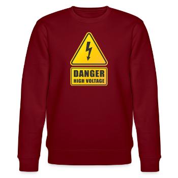 DANDER HIGH VOLTAGE - Stanley/Stella CHANGER Unisex Organic Sweatshirt - burgundy - Front - Nik (191cm) & Marisol (170cm)