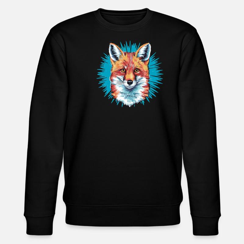 Fox - Illustration - Stanley/Stella CHANGER Unisex Organic Sweatshirt - black