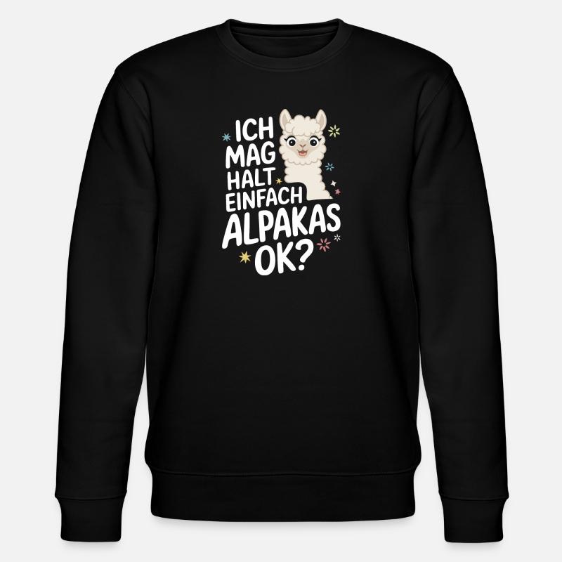 Alpaca Llama - Stanley/Stella CHANGER Unisex Organic Sweatshirt - black