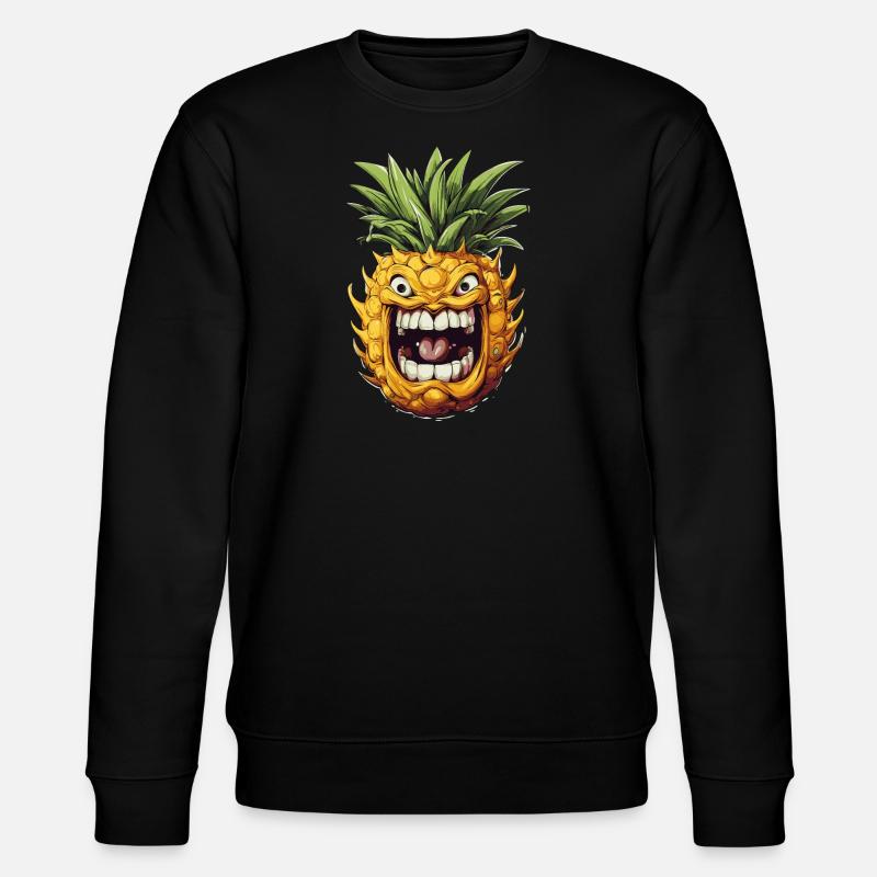 Lustiges Ananas Obst - Stanley/Stella Unisex Bio-Sweatshirt CHANGER  - Schwarz
