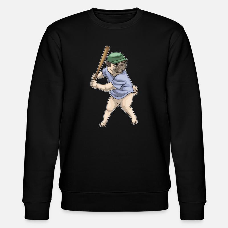 Mops Baseball Baseballschläger - Stanley/Stella Unisex Bio-Sweatshirt CHANGER - Schwarz
