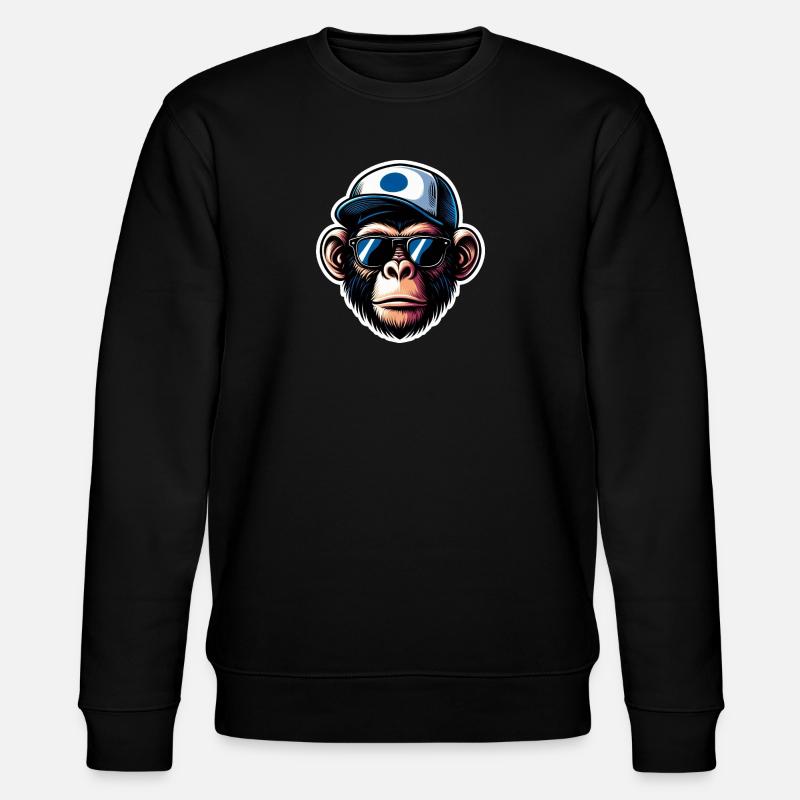 Affe Brille Cap - Stanley/Stella Unisex Bio-Sweatshirt CHANGER  - Schwarz