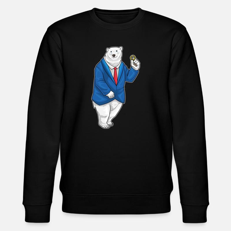 Eisbär Bräutigam Ehering Hochzeit - Stanley/Stella Unisex Bio-Sweatshirt CHANGER - Schwarz