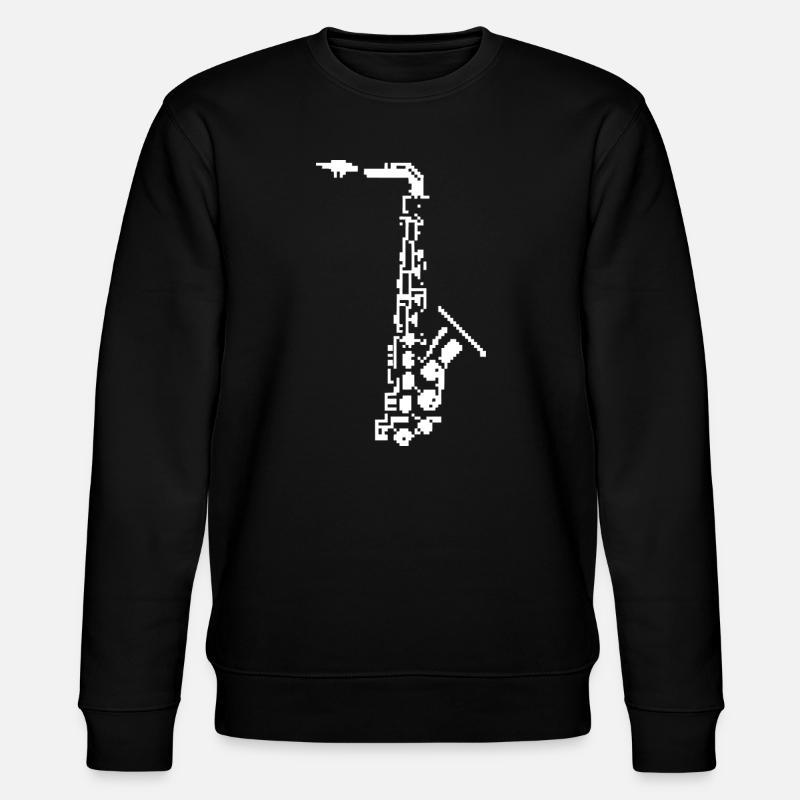 Saxophone Pixel Art - Sweat bio CHANGER Stanley/Stella Unisexe - noir