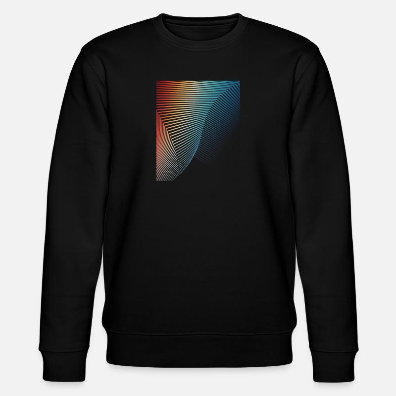abstract geometric pattern spiral wave - Stanley/Stella CHANGER Unisex Organic Sweatshirt - black