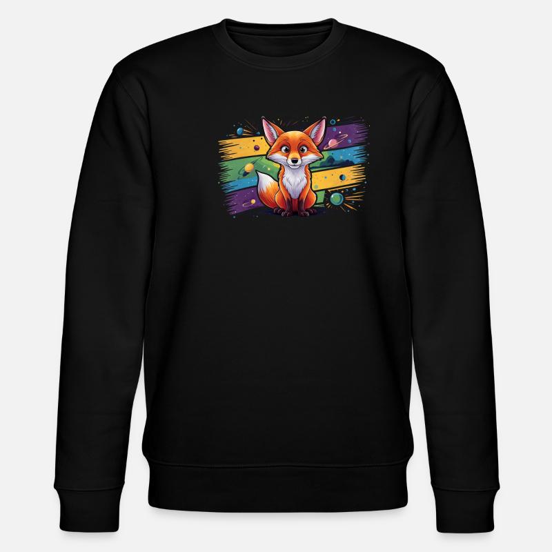Fox - Illustration - Stanley/Stella CHANGER Unisex Organic Sweatshirt - black