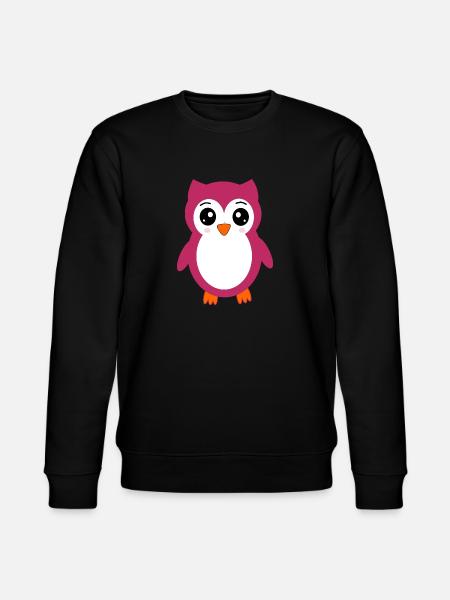 Søt kawaii ugle t-skjorte gave - Stanley/Stella CHANGER økologisk unisex-sweatshirt - svart
