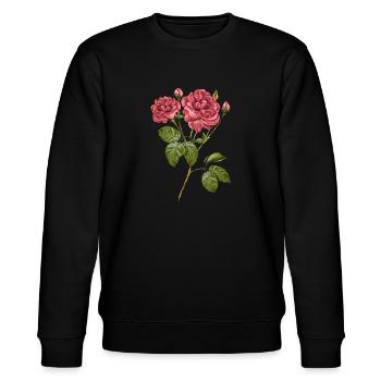Blumen - Stanley/Stella Unisex Bio-Sweatshirt CHANGER  - Schwarz - Vorne - Nik (191cm) & Marisol (170cm)