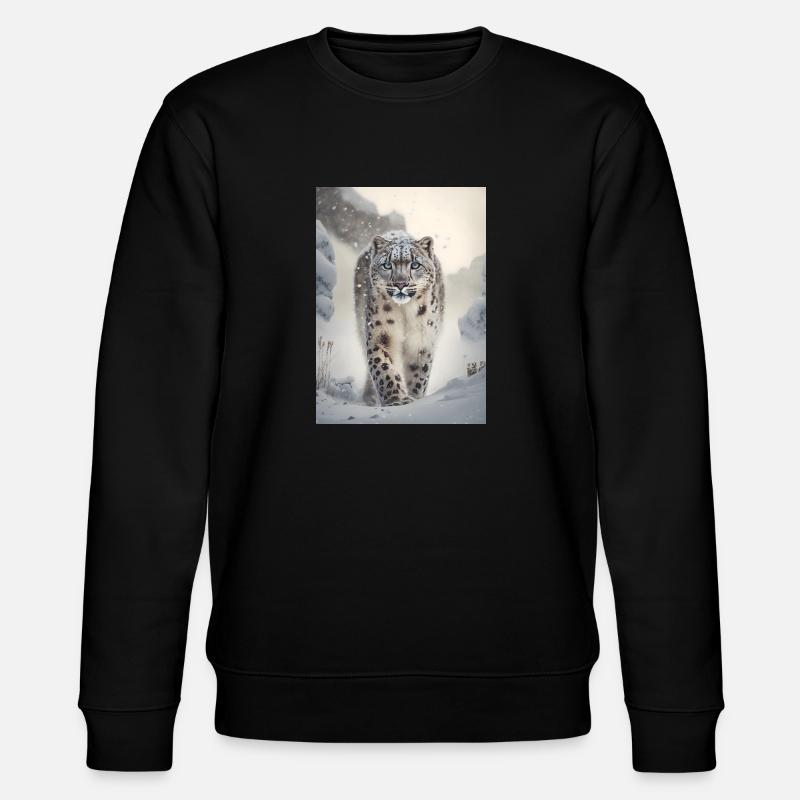 Schneeleopard - Stanley/Stella Unisex Bio-Sweatshirt CHANGER  - Schwarz