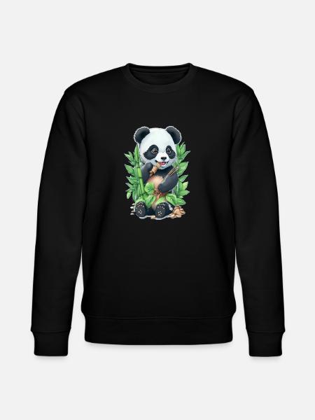 Panda bear eats bamboo - Stanley/Stella CHANGER Unisex Organic Sweatshirt - black