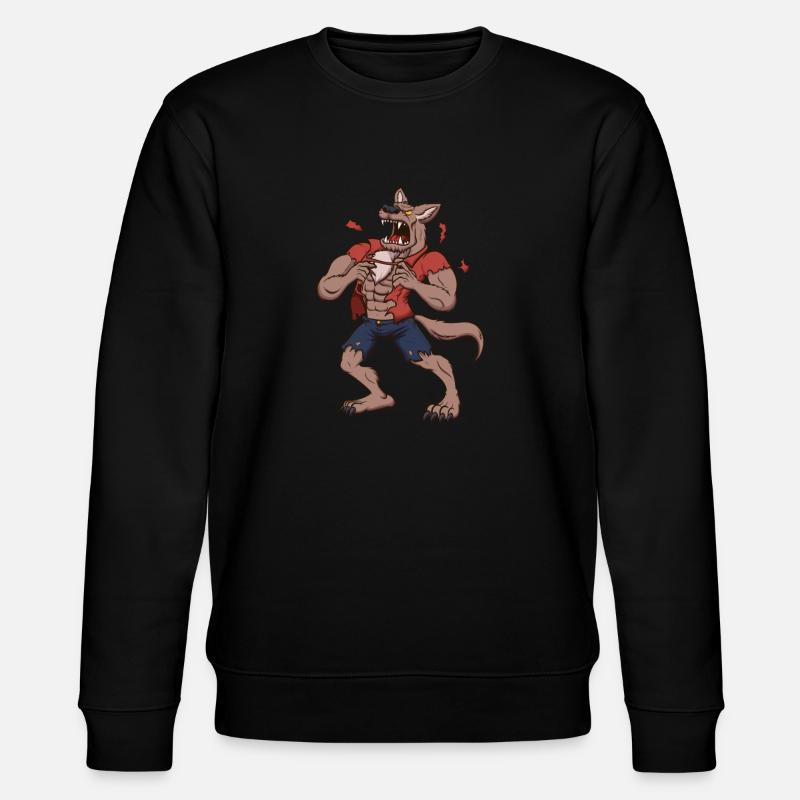 Heulender Werwolf - Stanley/Stella Unisex Bio-Sweatshirt CHANGER  - Schwarz