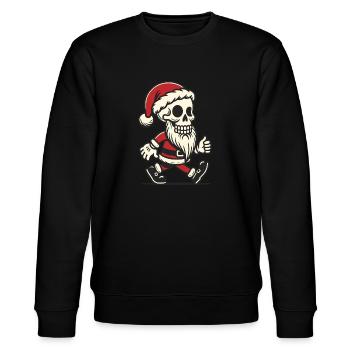 Santa Skeleton Walking - Stanley/Stella CHANGER Unisex Organic Sweatshirt - black - Front - Nik (191cm) & Marisol (170cm)