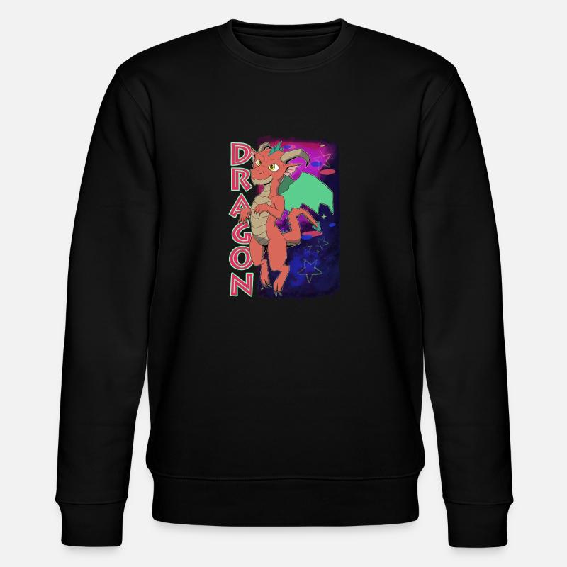 Cute Dragon - Stanley/Stella Unisex Bio-Sweatshirt CHANGER  - Schwarz