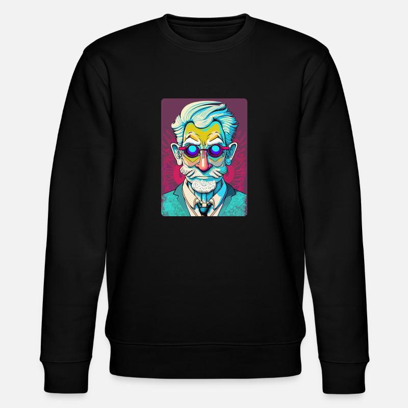 Mysteriöser alter Mann mit Brille - Stanley/Stella Unisex Bio-Sweatshirt CHANGER - Schwarz