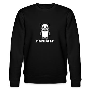 Pandalf Panda lustiger Außerirdischer - Stanley/Stella Unisex Bio-Sweatshirt CHANGER  - Schwarz - Vorne - Nik (191cm) & Marisol (170cm)