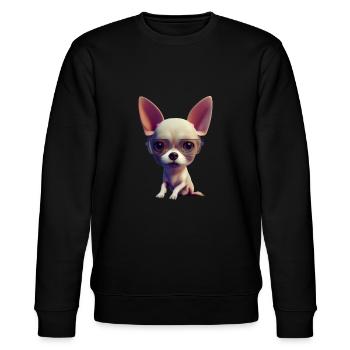 Chihuahua Hund - Chihuahua - Stanley/Stella Unisex Bio-Sweatshirt CHANGER  - Schwarz - Vorne - Nik (191cm) & Marisol (170cm)