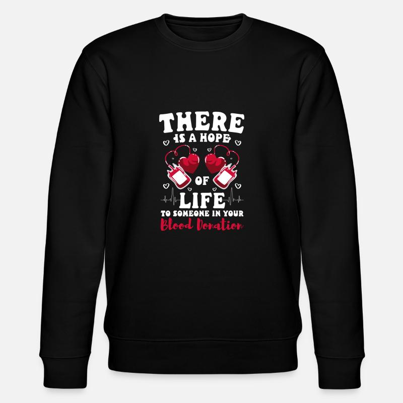 Blood Donation Help Social - Stanley/Stella CHANGER Unisex Organic Sweatshirt - black