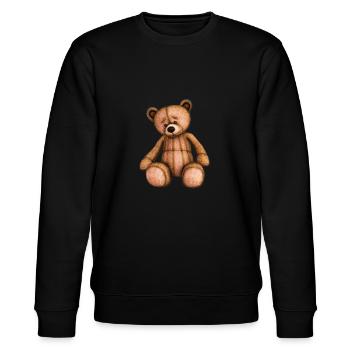 Teddybär - Stanley/Stella Unisex Bio-Sweatshirt CHANGER  - Schwarz - Vorne - Nik (191cm) & Marisol (170cm)