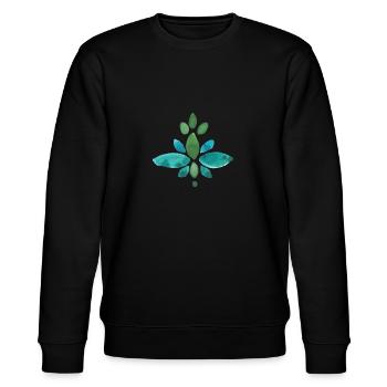 Watercolor ornament mandala turquoise - Stanley/Stella CHANGER Unisex Organic Sweatshirt - black - Front - Nik (191cm) & Marisol (170cm)