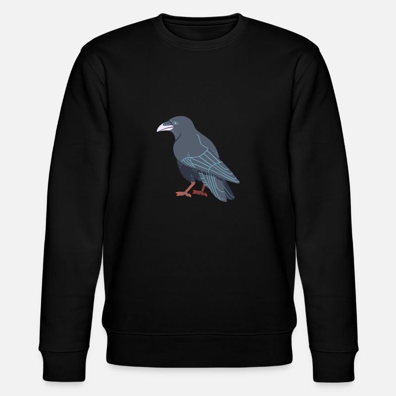 Rabenkrähe - Stanley/Stella Unisex Bio-Sweatshirt CHANGER  - Schwarz