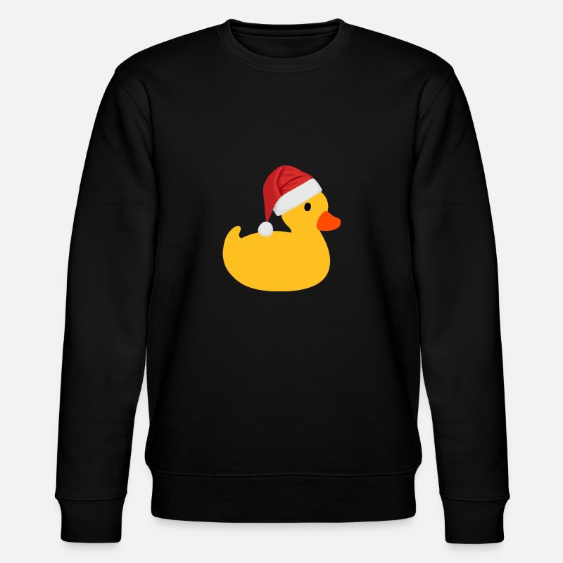 Squeak duck with Santa's hat - Stanley/Stella CHANGER Unisex Organic Sweatshirt - black