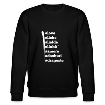 Love Liebe Liefde Liubit Amore Dashuri Dragoste - Stanley/Stella Unisex Bio-Sweatshirt CHANGER  - Schwarz - Vorne - Nik (191cm) & Marisol (170cm)