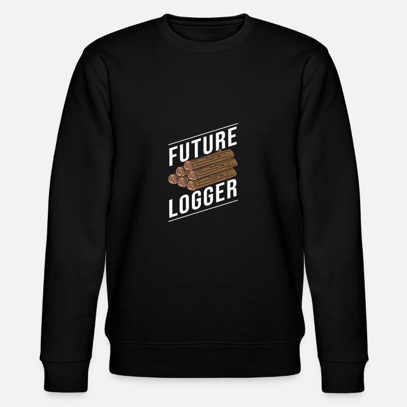 Logger Lumberjack Chainsaw - Stanley/Stella CHANGER Unisex Organic Sweatshirt - black