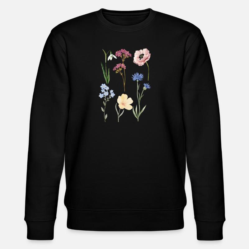 Pflanzen Blumen Blüte - Stanley/Stella Unisex Bio-Sweatshirt CHANGER - Schwarz