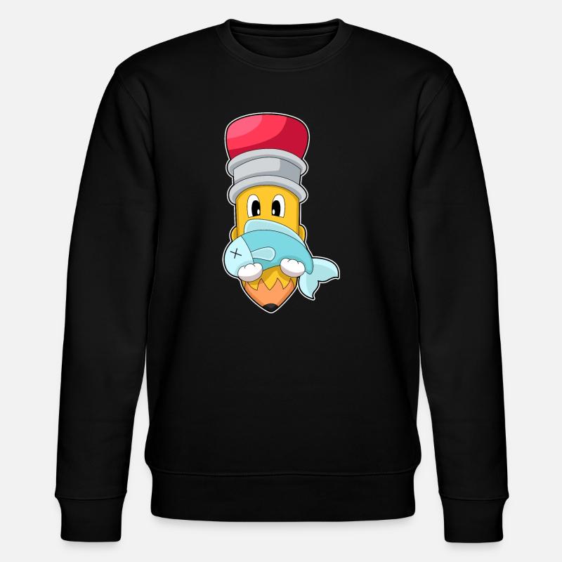 Crayon, Pêcheur, Poisson, Pêche - Sweat bio CHANGER Stanley/Stella Unisexe - noir